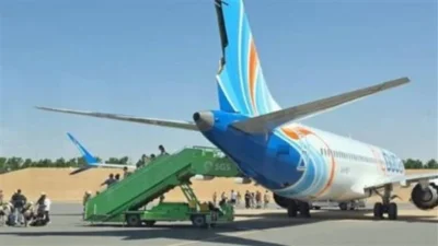 طائرة فلاي دبي المتضررة